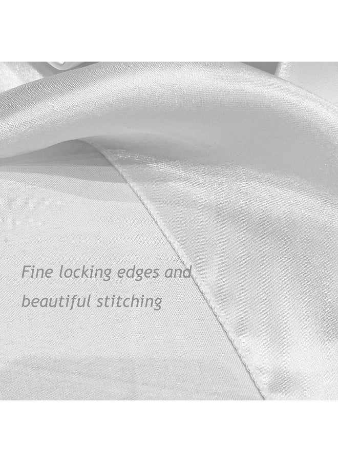Fasola Satin Tablecloth, 1PC 147cm x 259cm Rectangular Tablecloth, Premium Silk Table Cover, Elegant Banquet Table Overlay for Weddings and Eid Al-Fitr Parties, Smooth Polyester Tablecloth (White) - Image 3